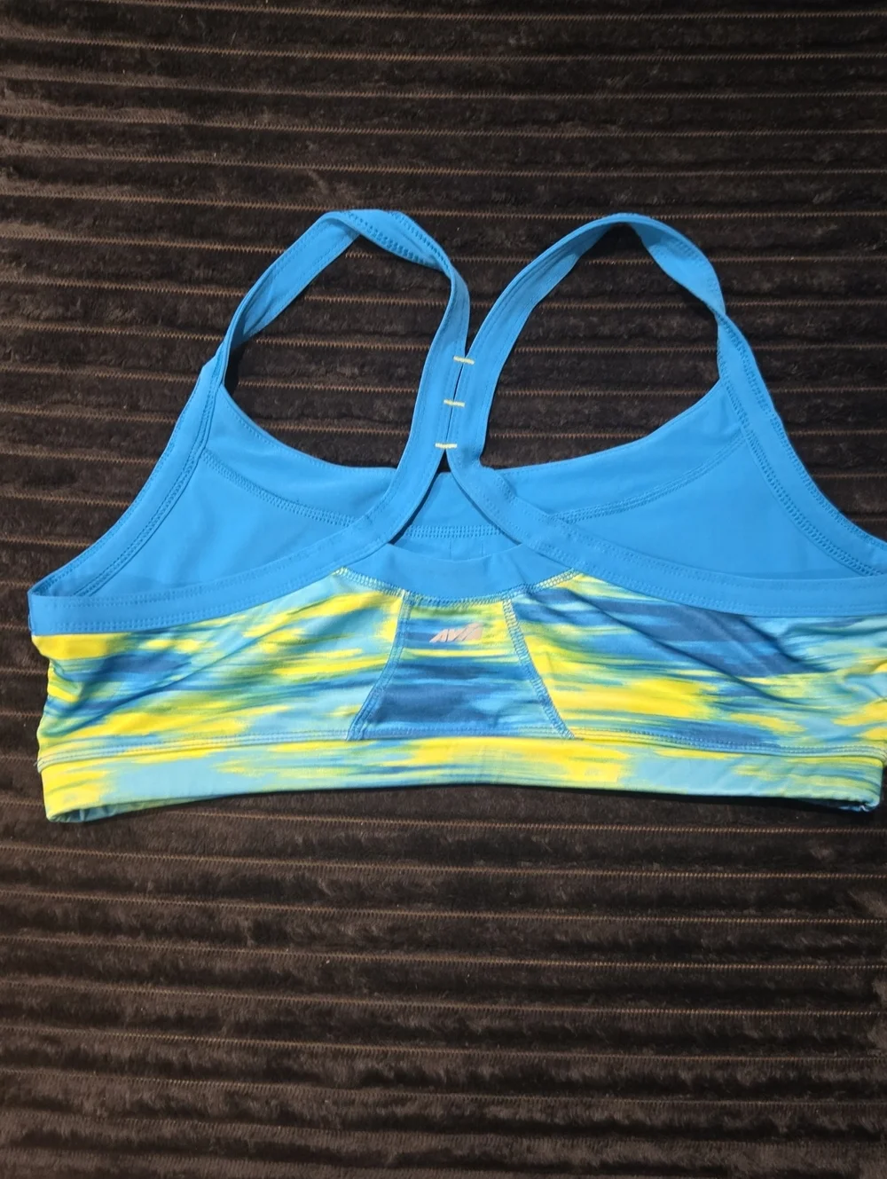 Avia Blue and Yellow Tie-Dye Racerback Swim Top & Shorts